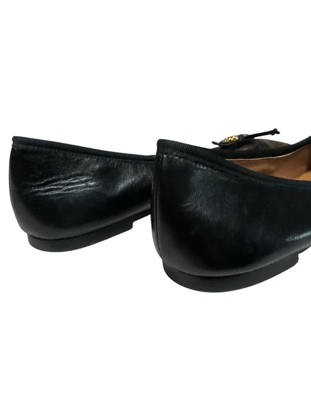 Tory Burch Tory Charm Ballet Flats Black Goat Leather Size 8 - Picture 5 of 6